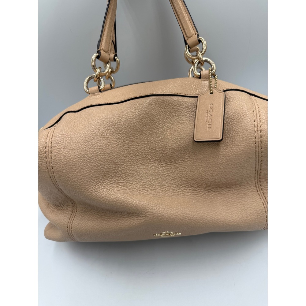 Coach Lenox Satchel F59325 Beechwood Pebble Leather Gold Hardware Handbag - Picture 4 of 16